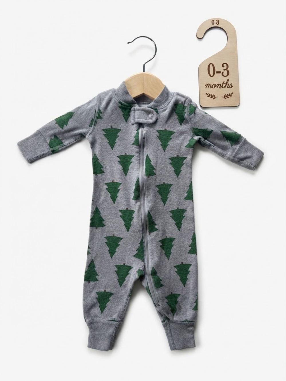 Hanna Andersson Organic Cotton Christmas Tree Print Baby Zip Sleeper